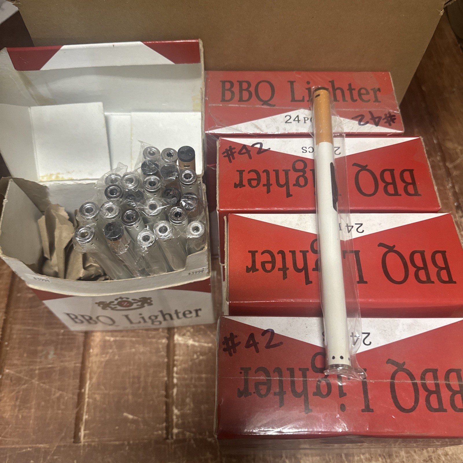 Lot of 130 8” Cigarette Shaped Lighter BBQ Novelty Cigar Gas Refillable Butane