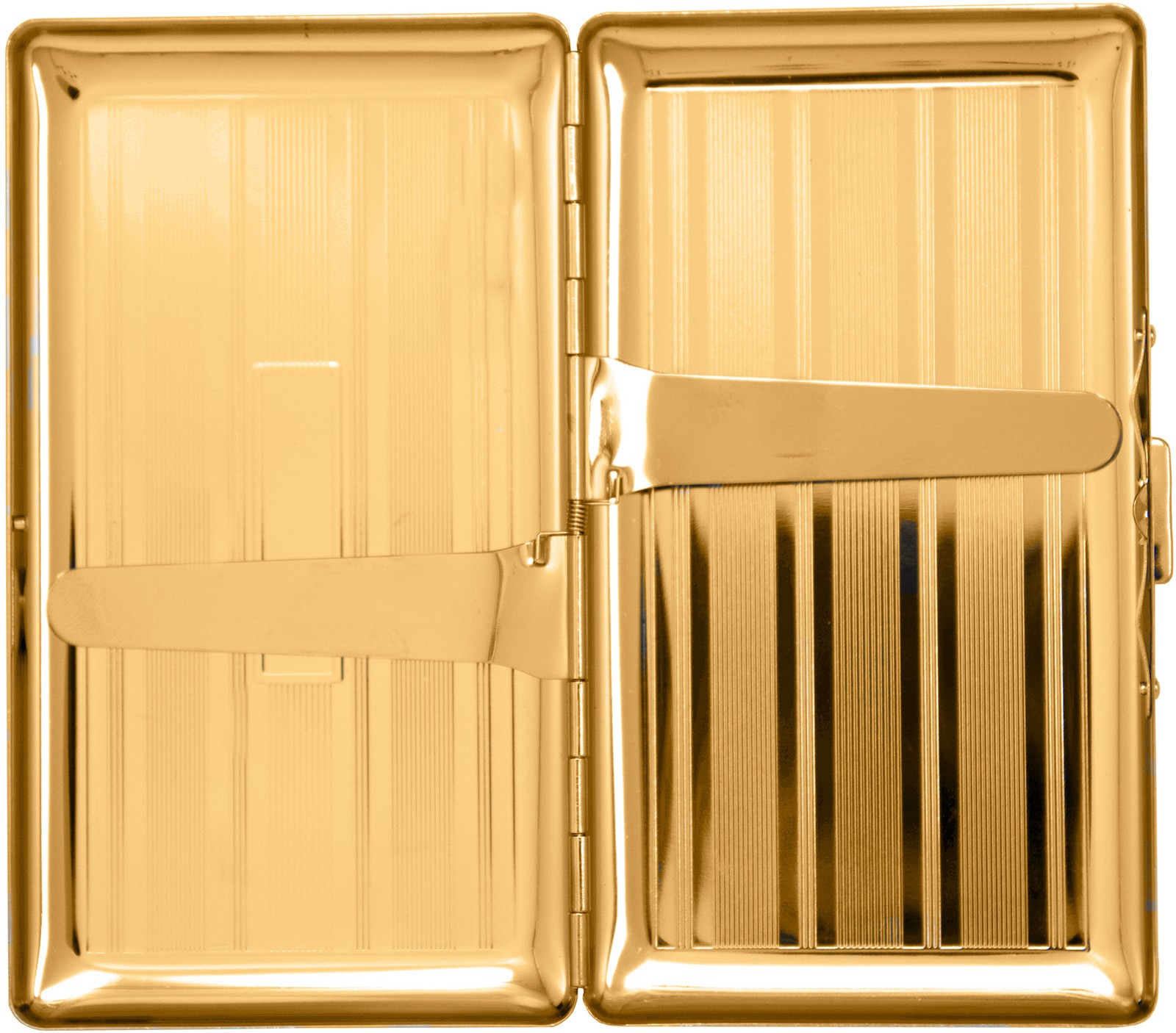 Set of 2 Metal-Plated 120mm Cigarette Case (Gold Stripes)