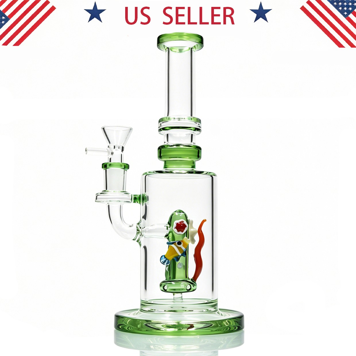 9.5IN Glass Bong and Water Pipes Smoking Tobacco Perc bongs W/ 14mm bowl Hookah