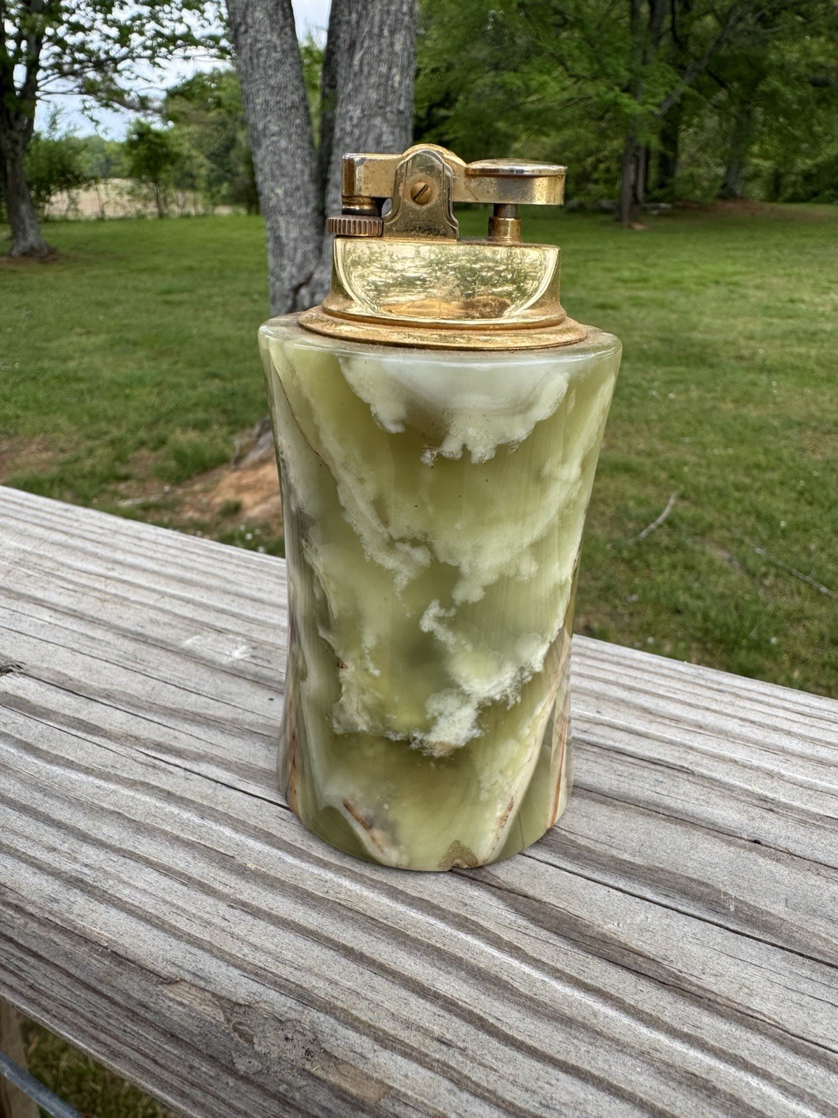 Vintage Marble/Brass Tabletop Lighter UNTESTED