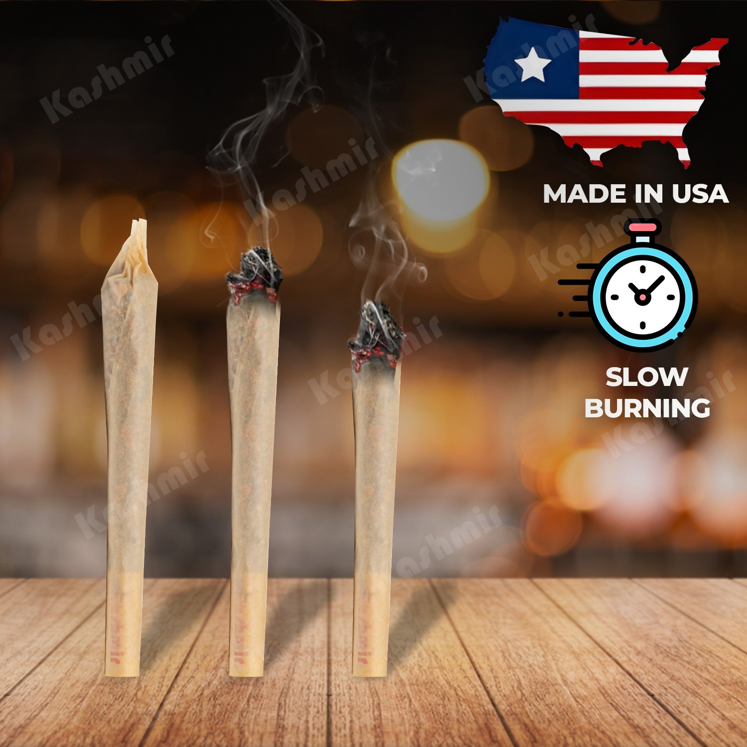 Bamboo Rolling Papers 1.25 1 1/4 Size 25 pack = 800 Leaves by Kashmir