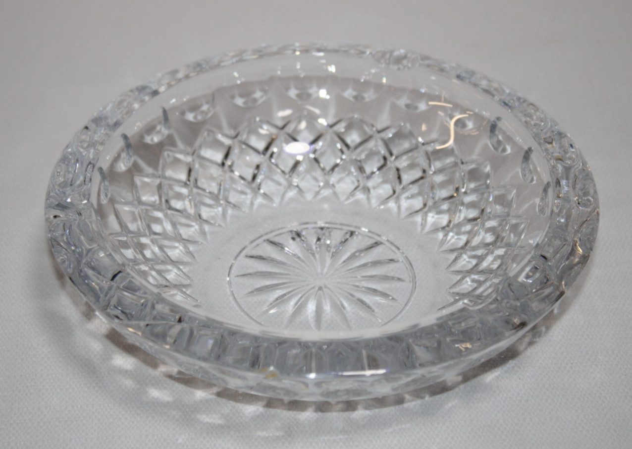 Vintage Princess House Lead Crystal Ashtray – Round Cut Glass Pattern –Heavy 2lb