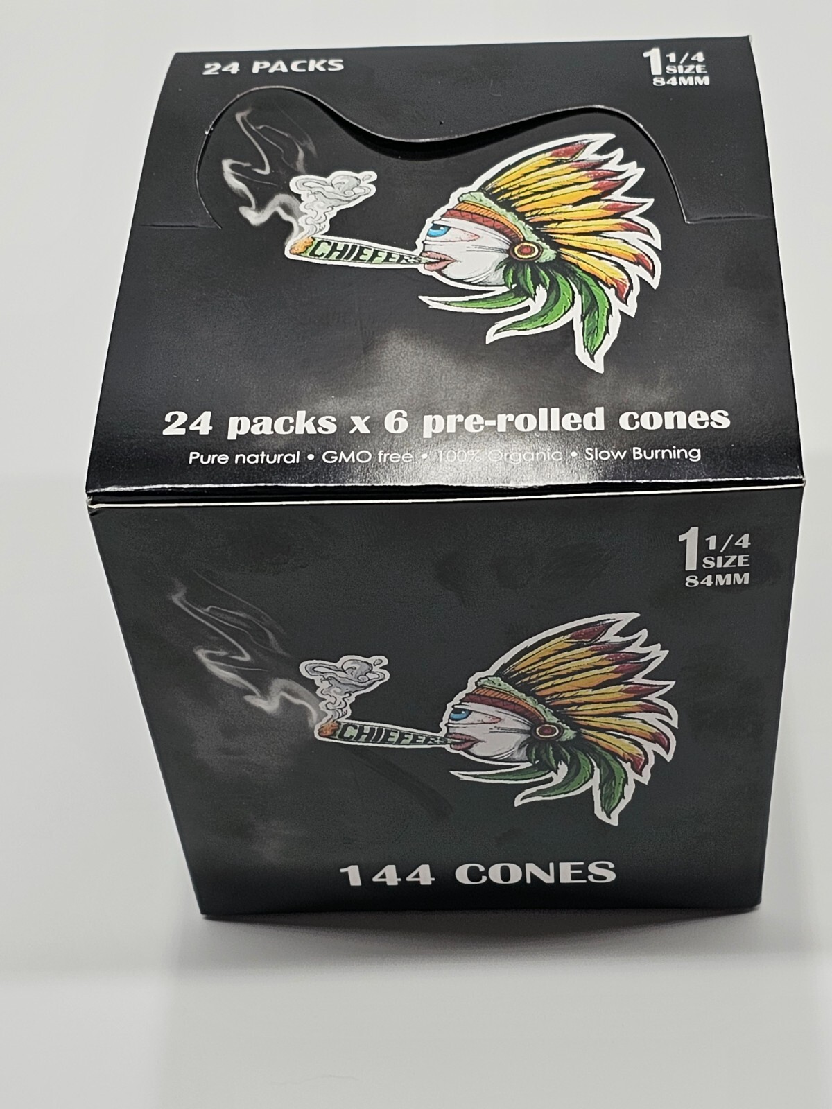 Chiefer’s Pre-Rolled Cones 1 1/4 (PRIVATE LABEL) 24 Packs of 6 each (144 )