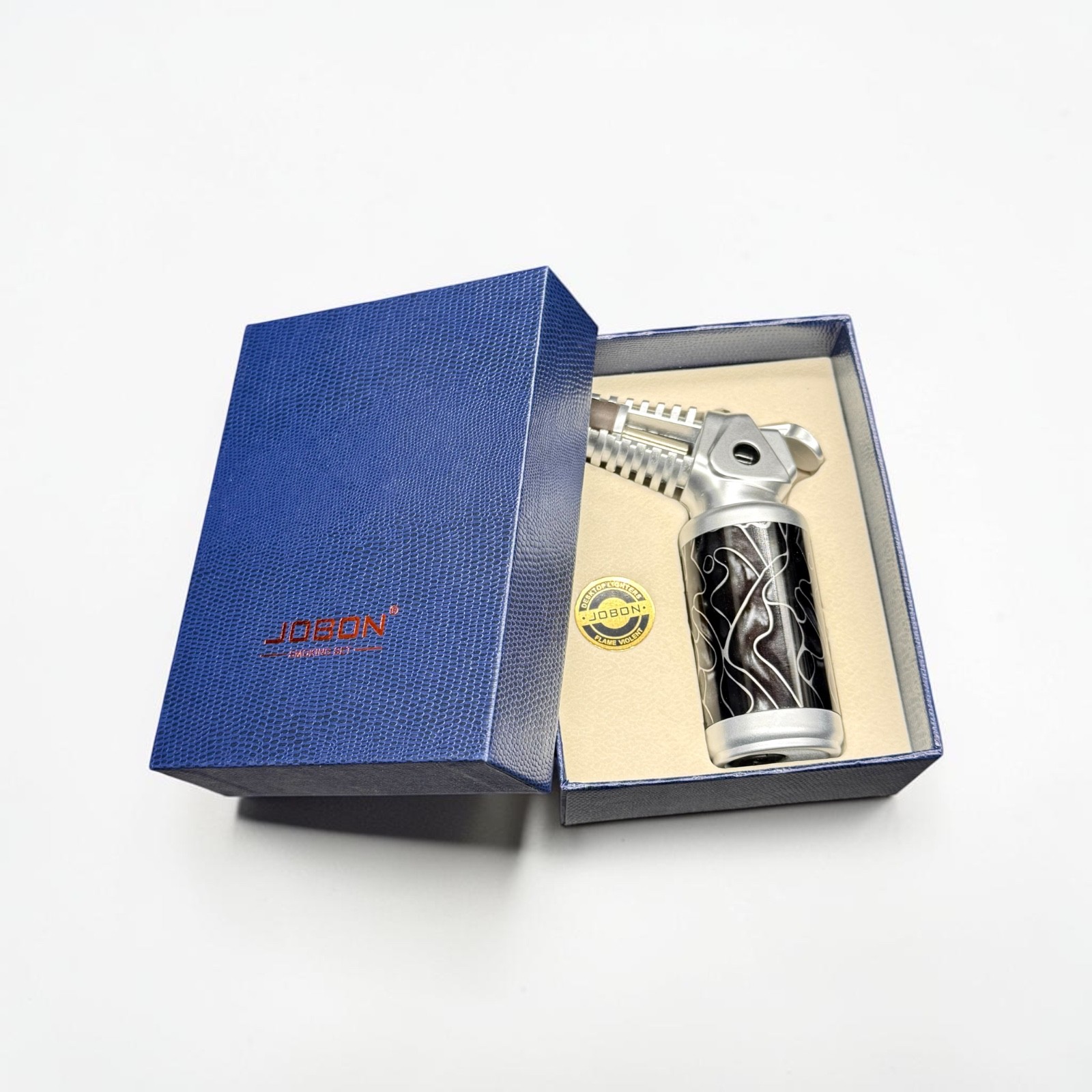 JOBON Jet Torch Lighter Windproof Refillable Butane Adjustable Flame Metal