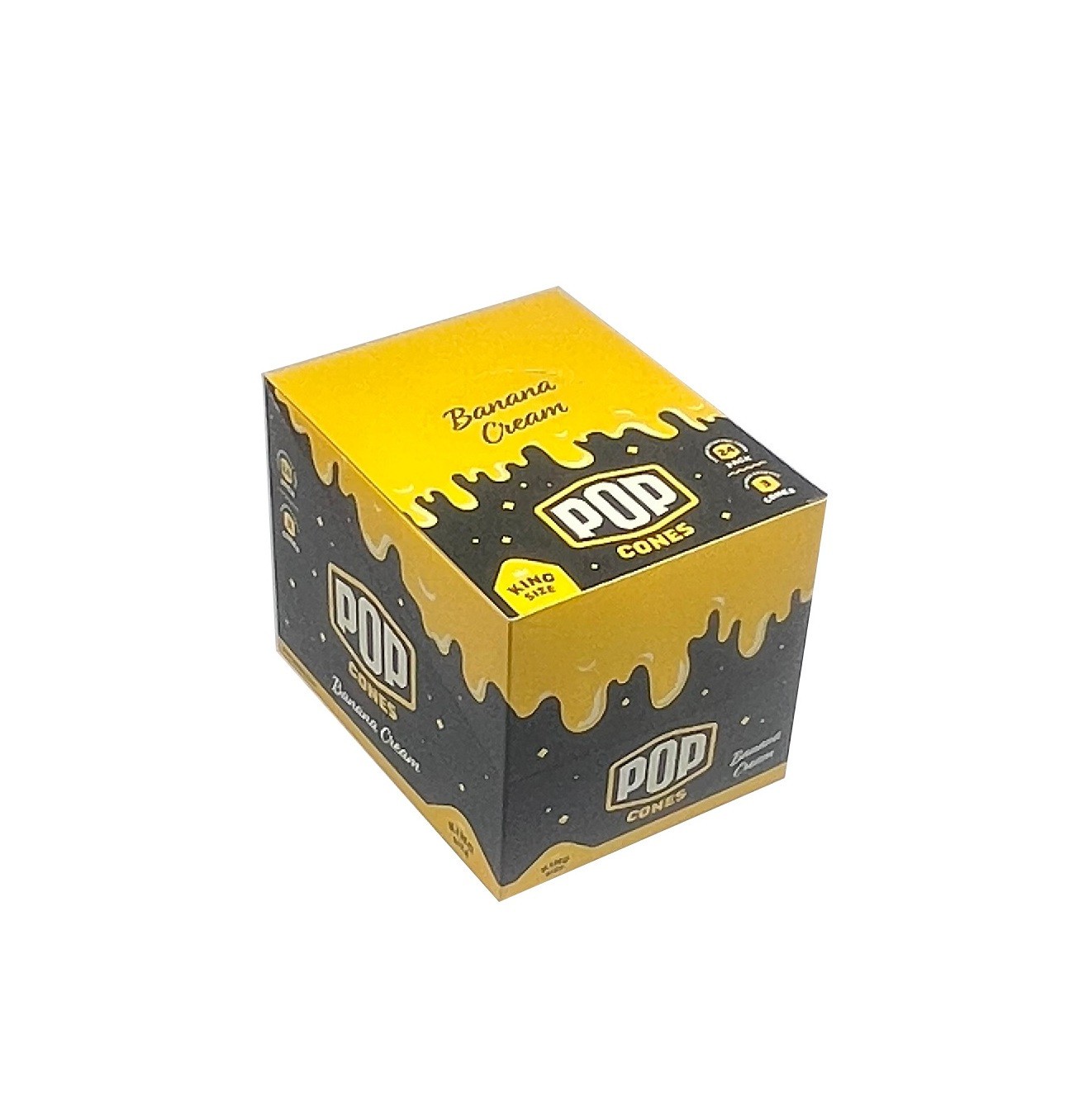 POP CONES BANANA CREAM, KING SIZE, 24 PACK, 3 CONES PER PACK