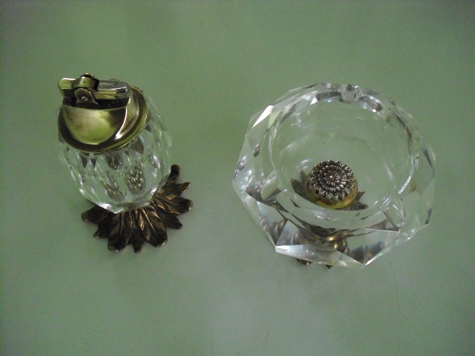 Vintage Princess House Lead Crystal Table Lighter & Cigarette Holder.