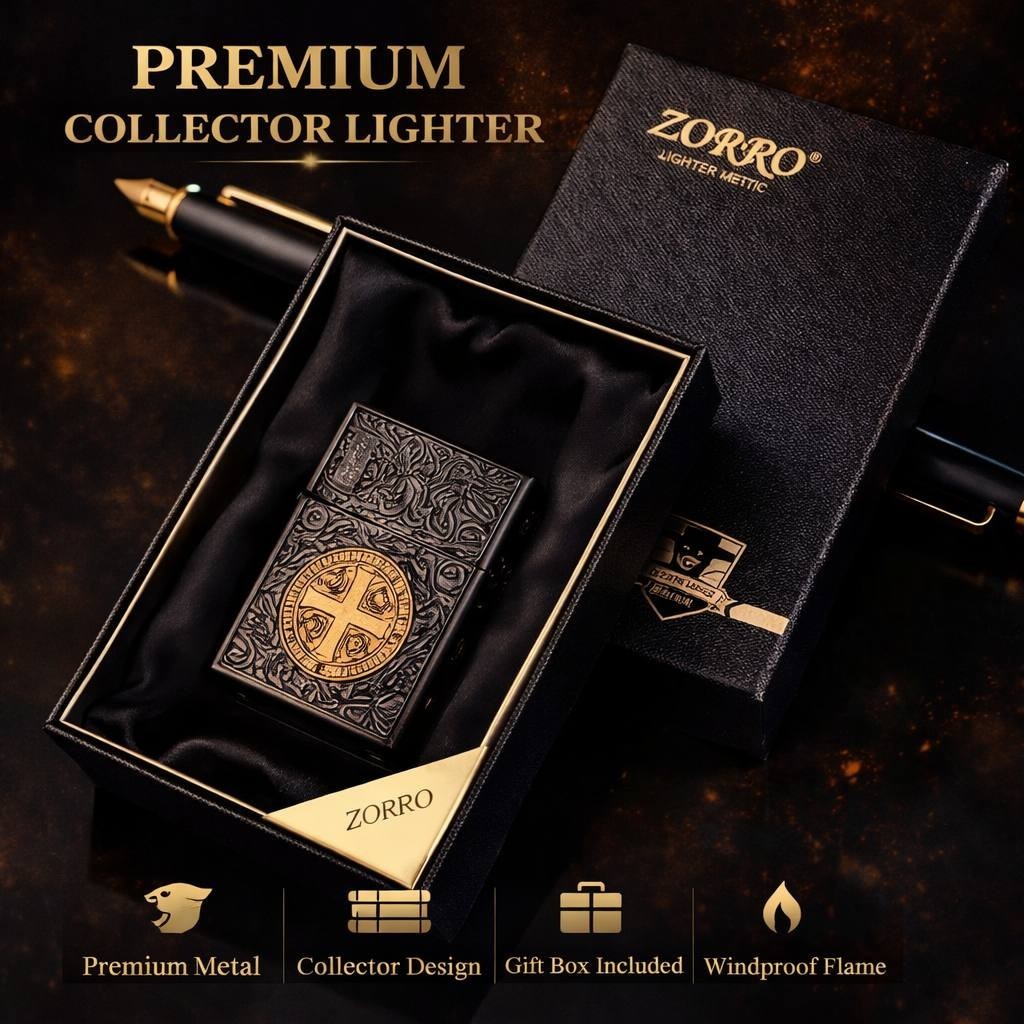 ZORRO Black Titanium Constantine Armor Windproof Kerosene Lighter Luxury Pro
