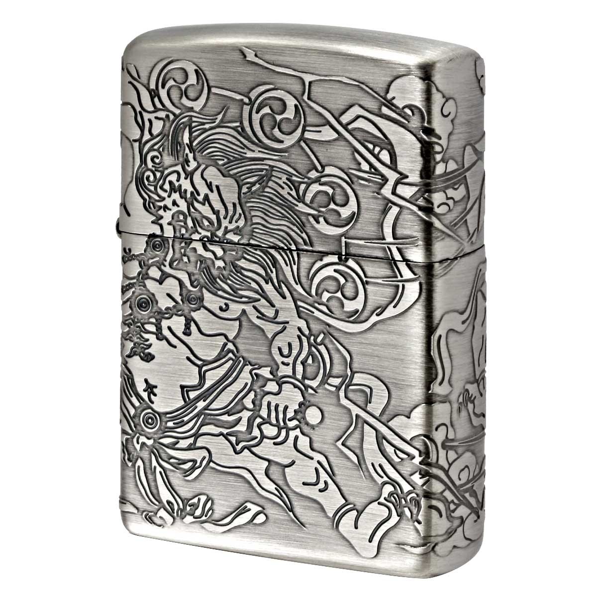 Zippo Lighter CASE ONLY Wind God Thunder God 4 sides continuous design Nickel