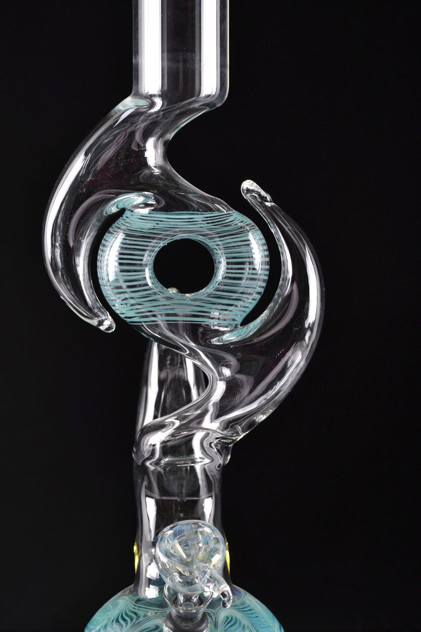 16″ Milky Way Double Horned Thick Glass Zong Bong Bubbler Water Pipe Made In USA