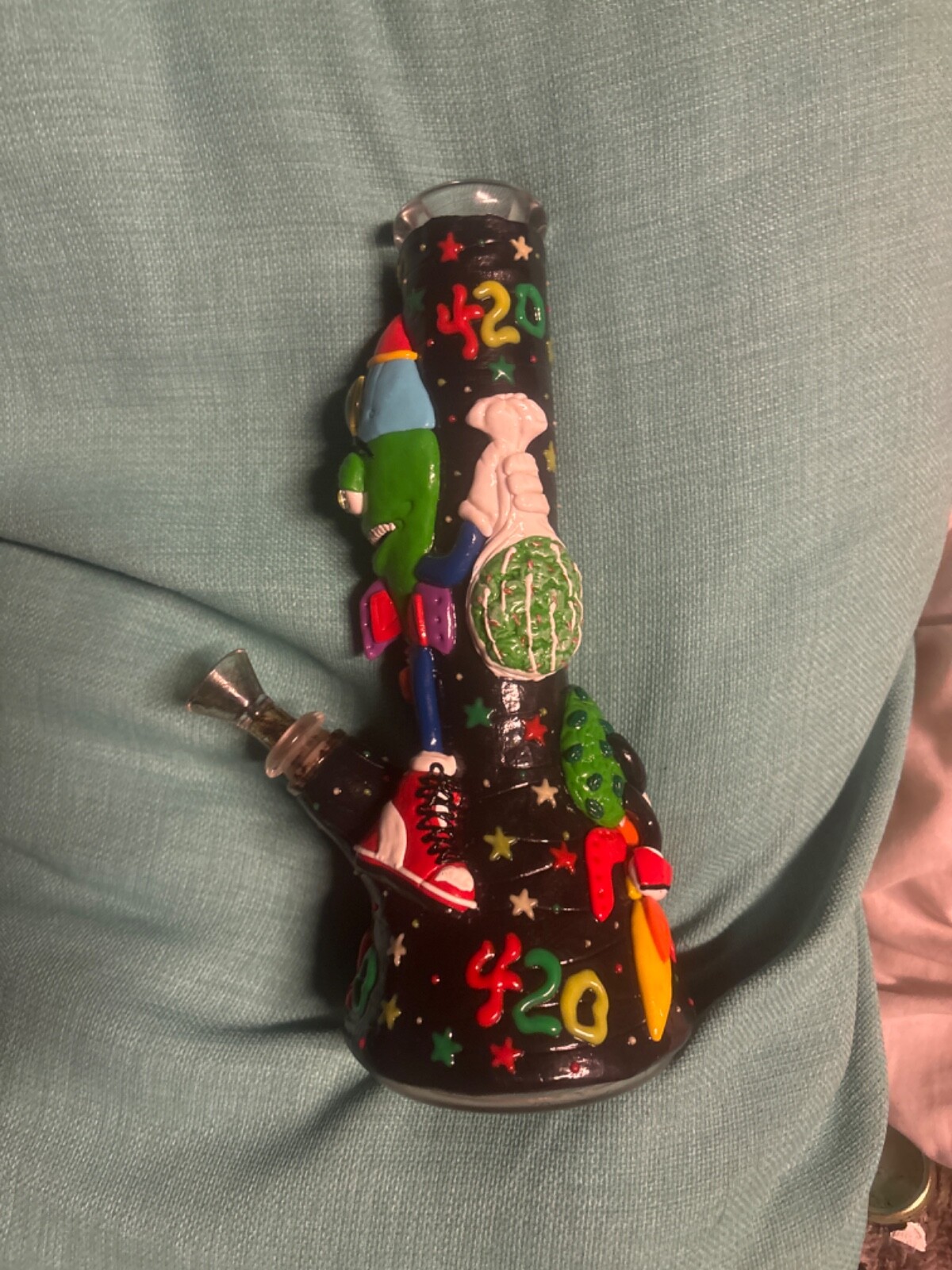 10 inch Heavy Glass Bong Water Pipe Smoking Bong Beaker + 14mm Bowl hookah USA