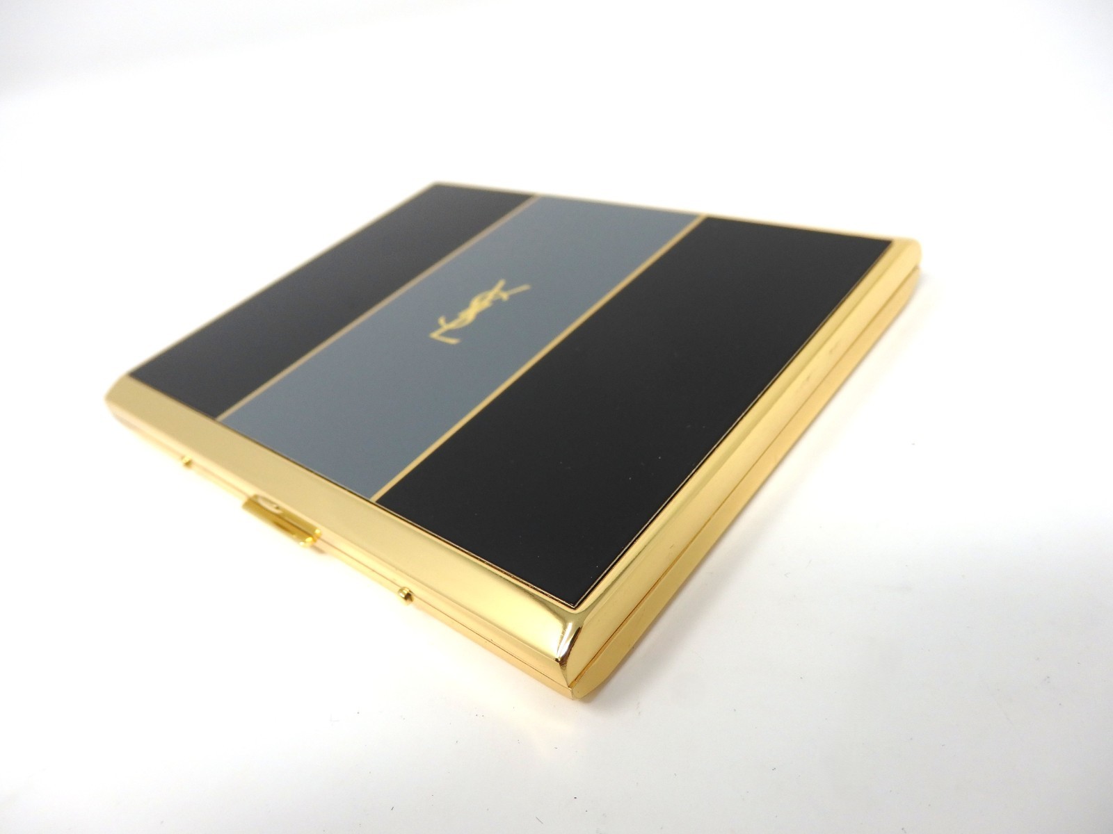 YVES SAINT LAURENT YSL Logo Vintage Cigarette Holder Card Case Gray Unused Mint