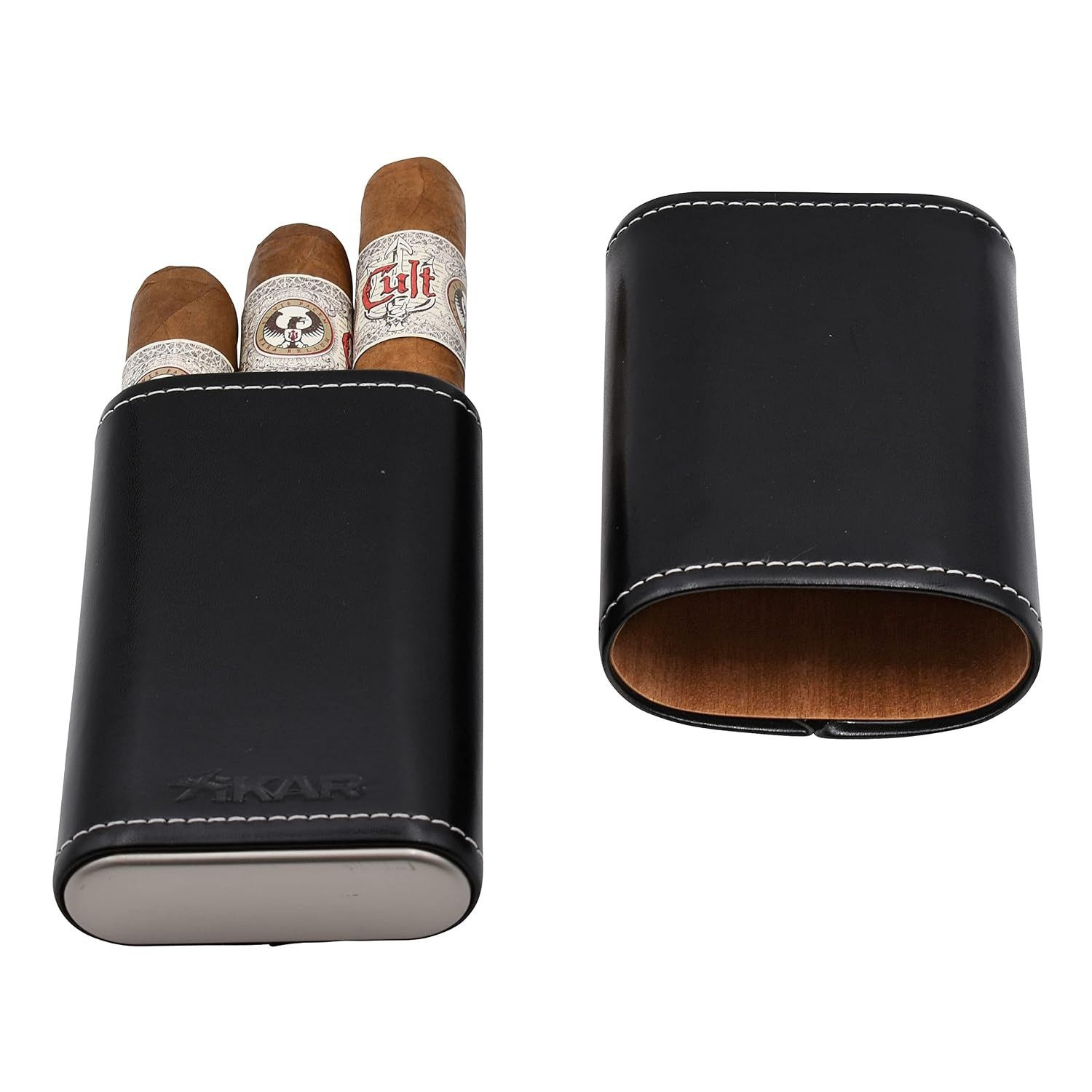 Stylish Black 3-Cigar Case – 9161BK Envoy Collection
