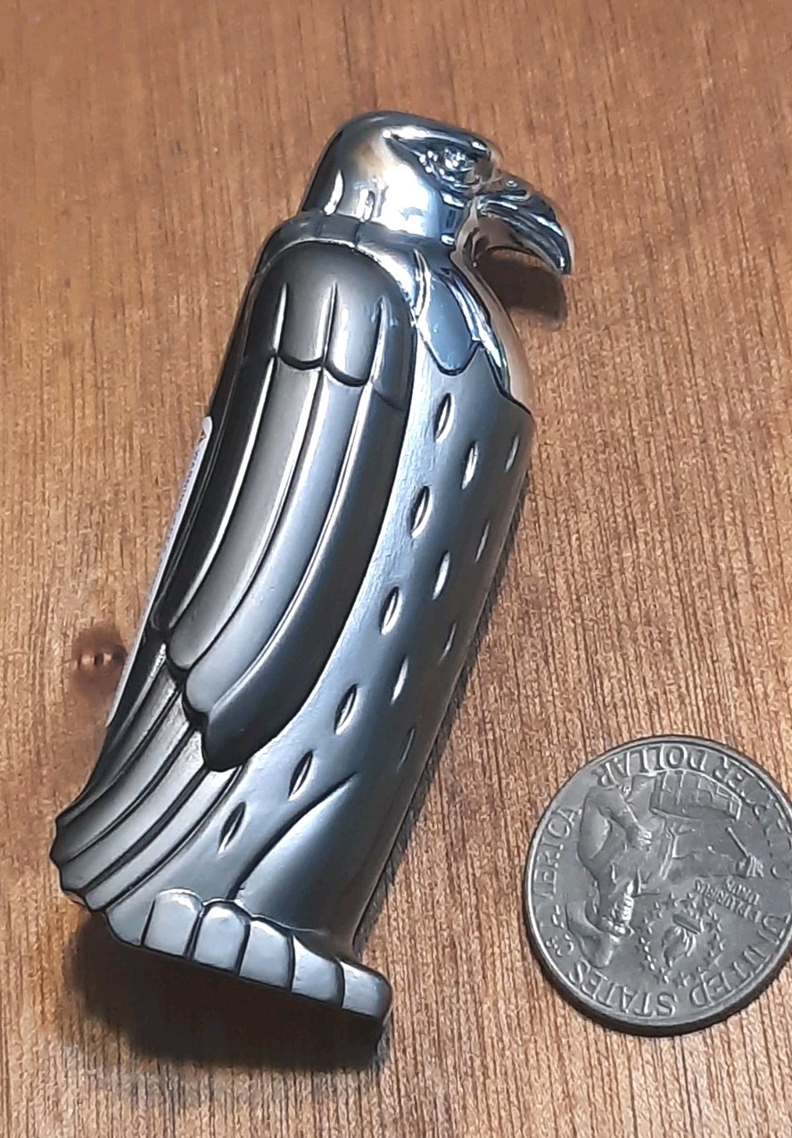 Vtg Lighter Novelty Gun Metal Gray American Eagle Torch Lights NoGuarantee M5