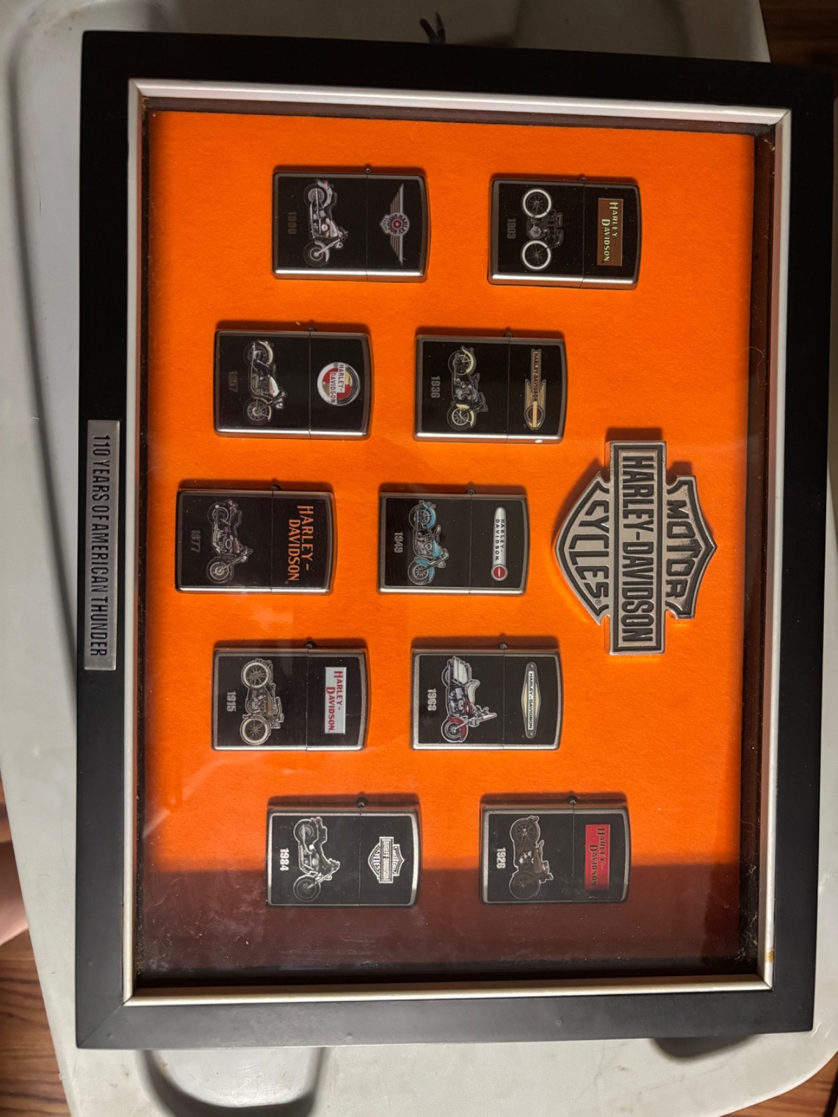 A Century Of Thunder•Harley Davidson Zippo Full Collection•LightUp Display Case