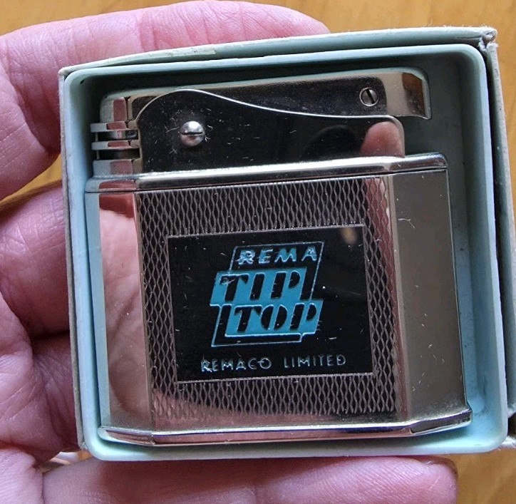 1950 Germany Vintage Lighter Augusta Mint Box Advertising Tip Top Works🤩😍mib