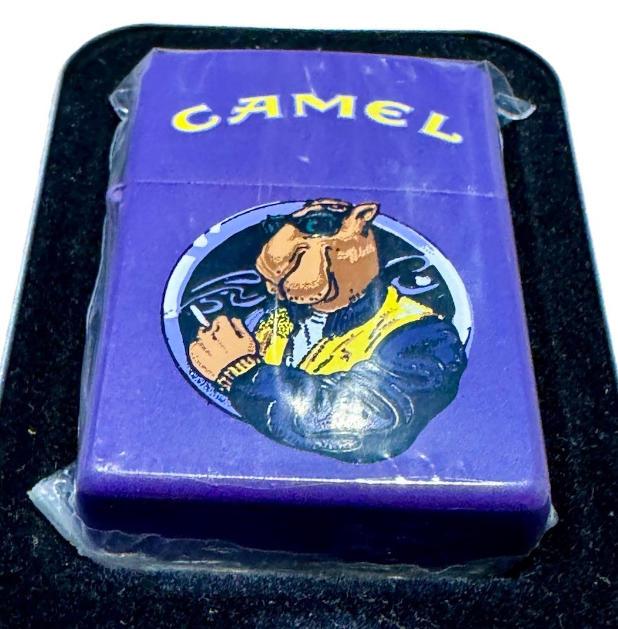Zippo Joe Camel Lighter 1997 Purple Matte New In Tin Last Run Before Retired