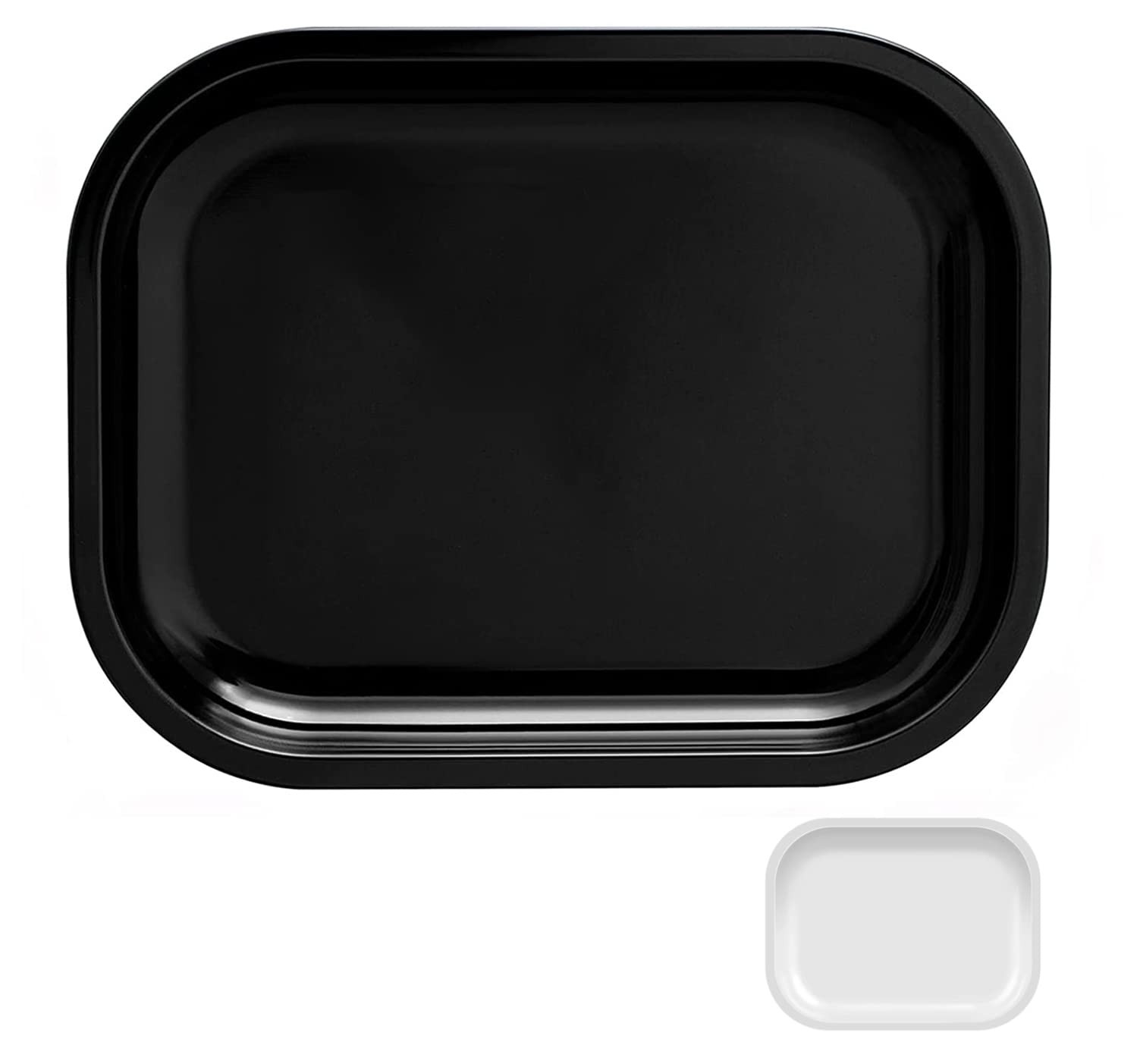 tlhaoa Tray Metal Rolling (Black, 7″ x 5.5″) Black