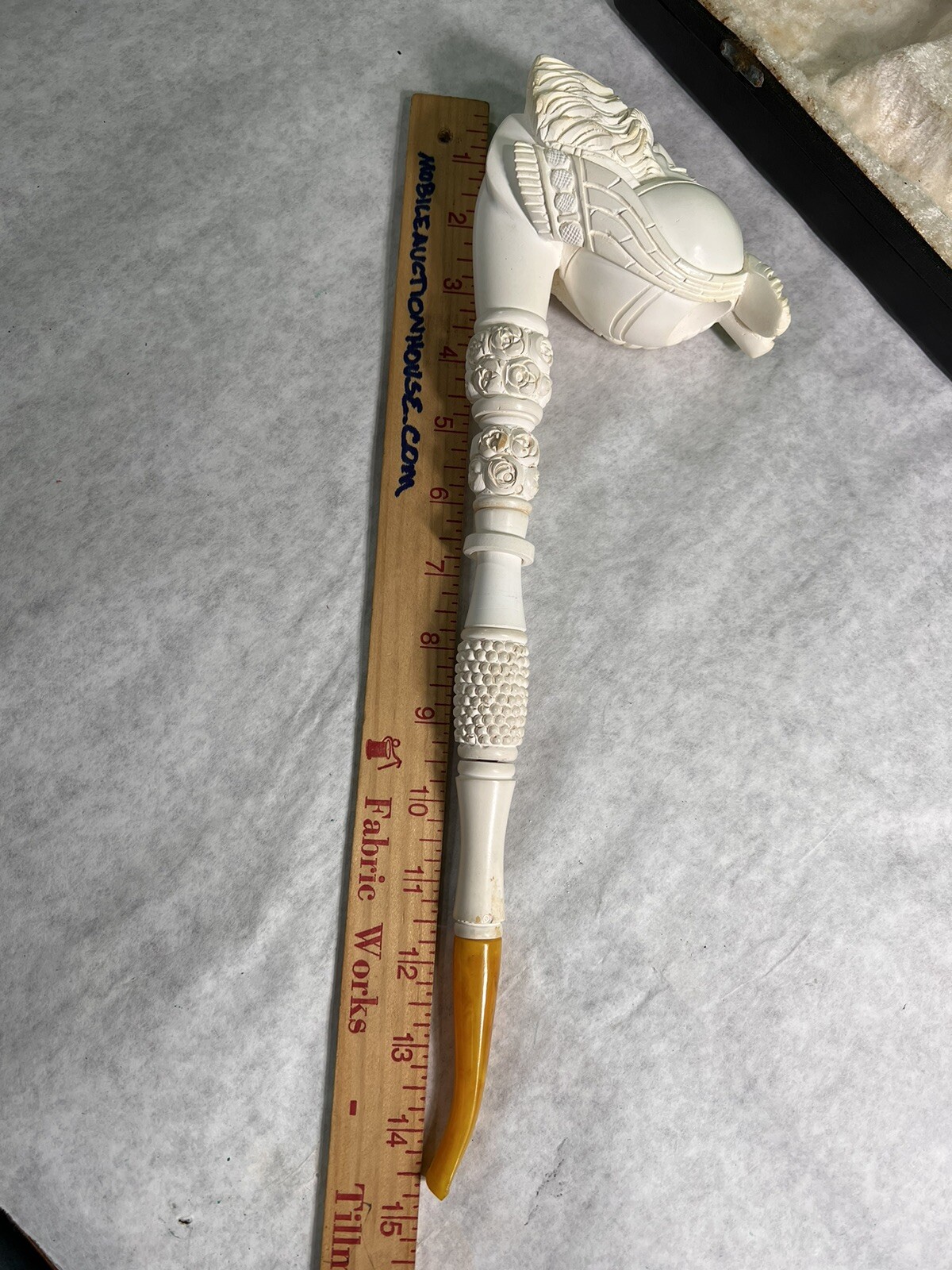 HUGE Vintage Turban Sultan Meerschaum Pipe never used VGC 15 inches long