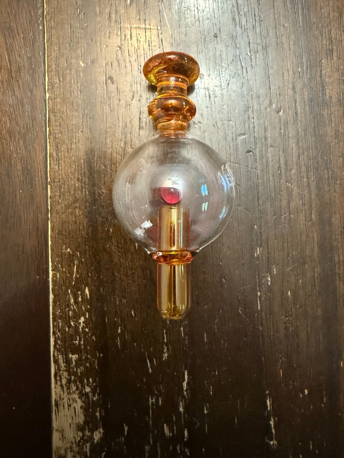Glass Airflow Directional Bowl Cap – Wide 25mm Amber Bubble