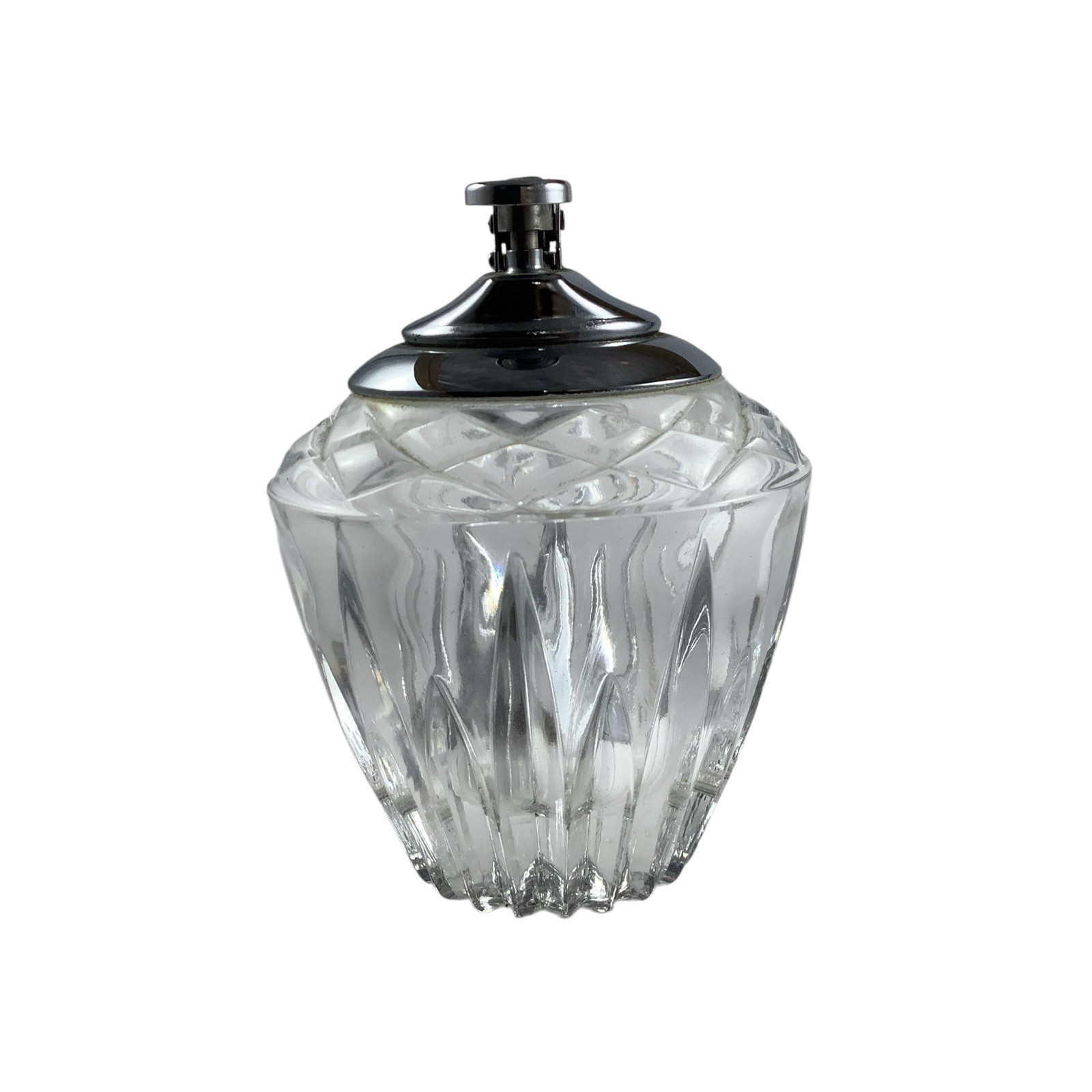 Vintage Princess House Lead Crystal 2 Piece Set Lighter & Holder Highlights Read