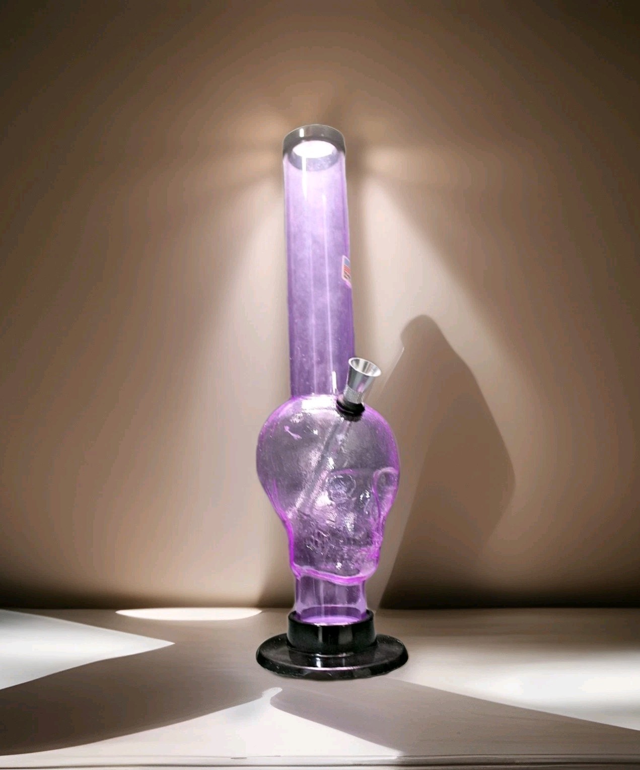 12″ HOOKAH WATER PIPE-ACRYLIC PLASTIC SKULL BUBBLE- LAVENDER 1.5 M