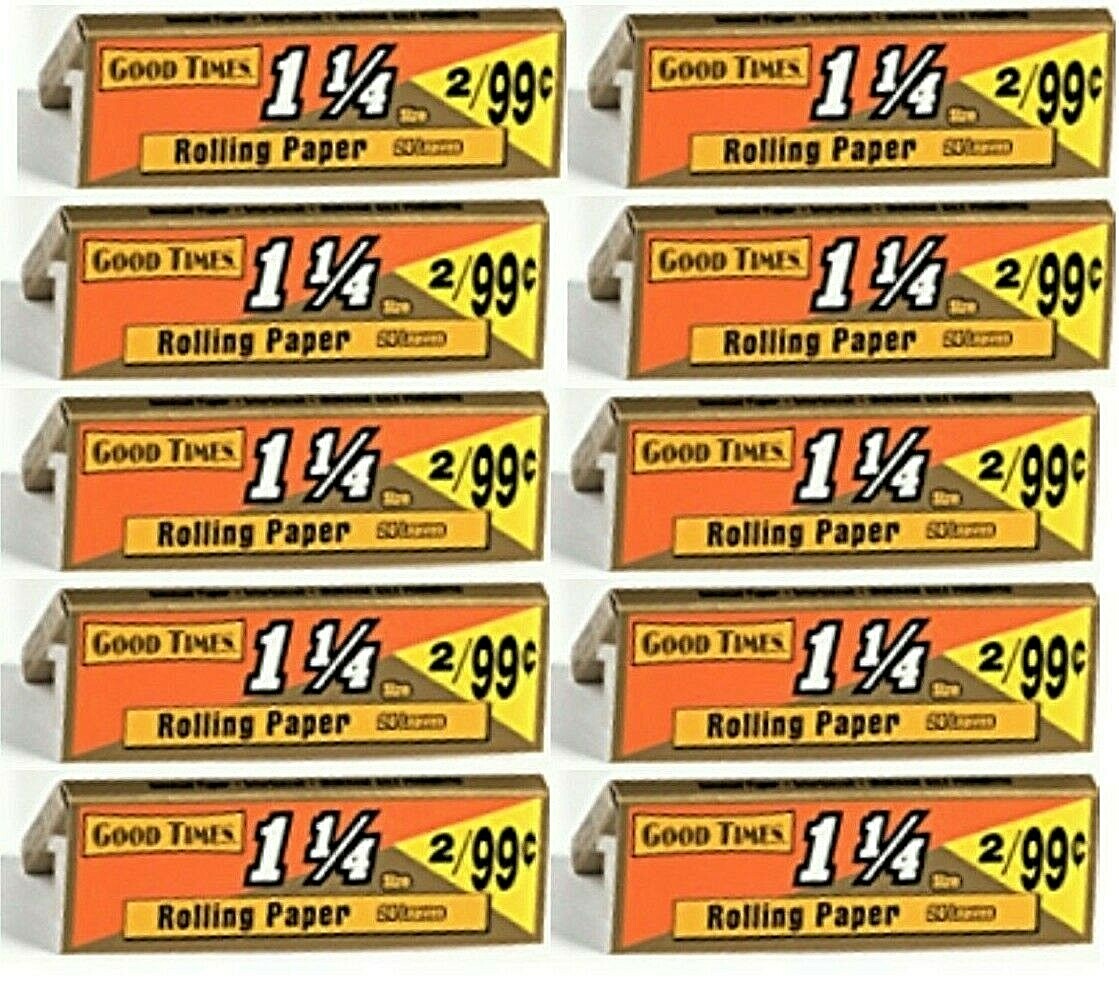 10x Good Times 1 1/4″ 1.25 Rolling Papers GREAT DEAL! 24 Lvs/Pk *USA Shipped*