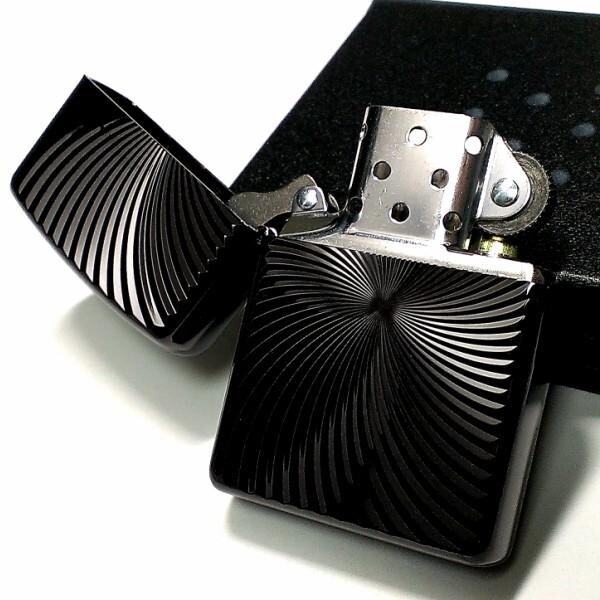 Zippo Lighter Black Titanium Wave Armor Case Double Sided Engraving Brass Japan