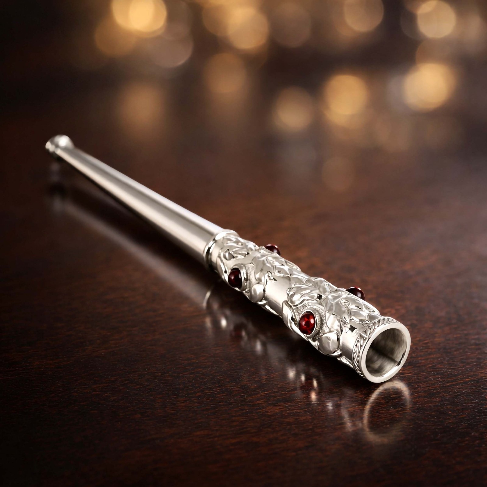 Cigarette holder for Regular Cigarettes with Garnets Made of Stainless Steel