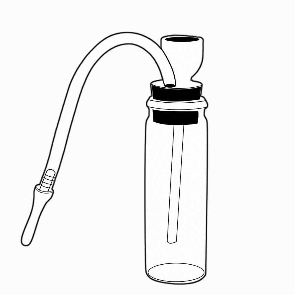 Transparent Thick Glass Pipe Oil Fume Filter Water Bottle Filter Complete Set