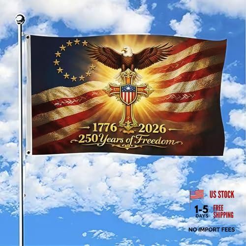250 Anniversary USA Flag Patriotic 250th Anniversary Flag 3×5 Ft Double Sided