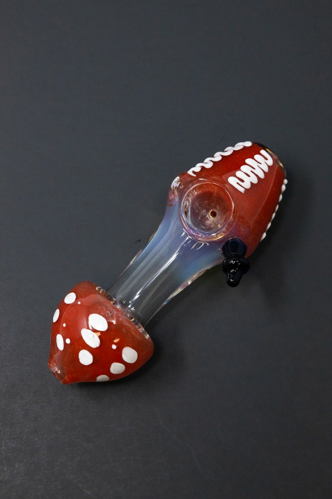 5″ Collectible TOBACCO Red Mushroom Shape Hand Smoking Pipe w/ Carb Hole