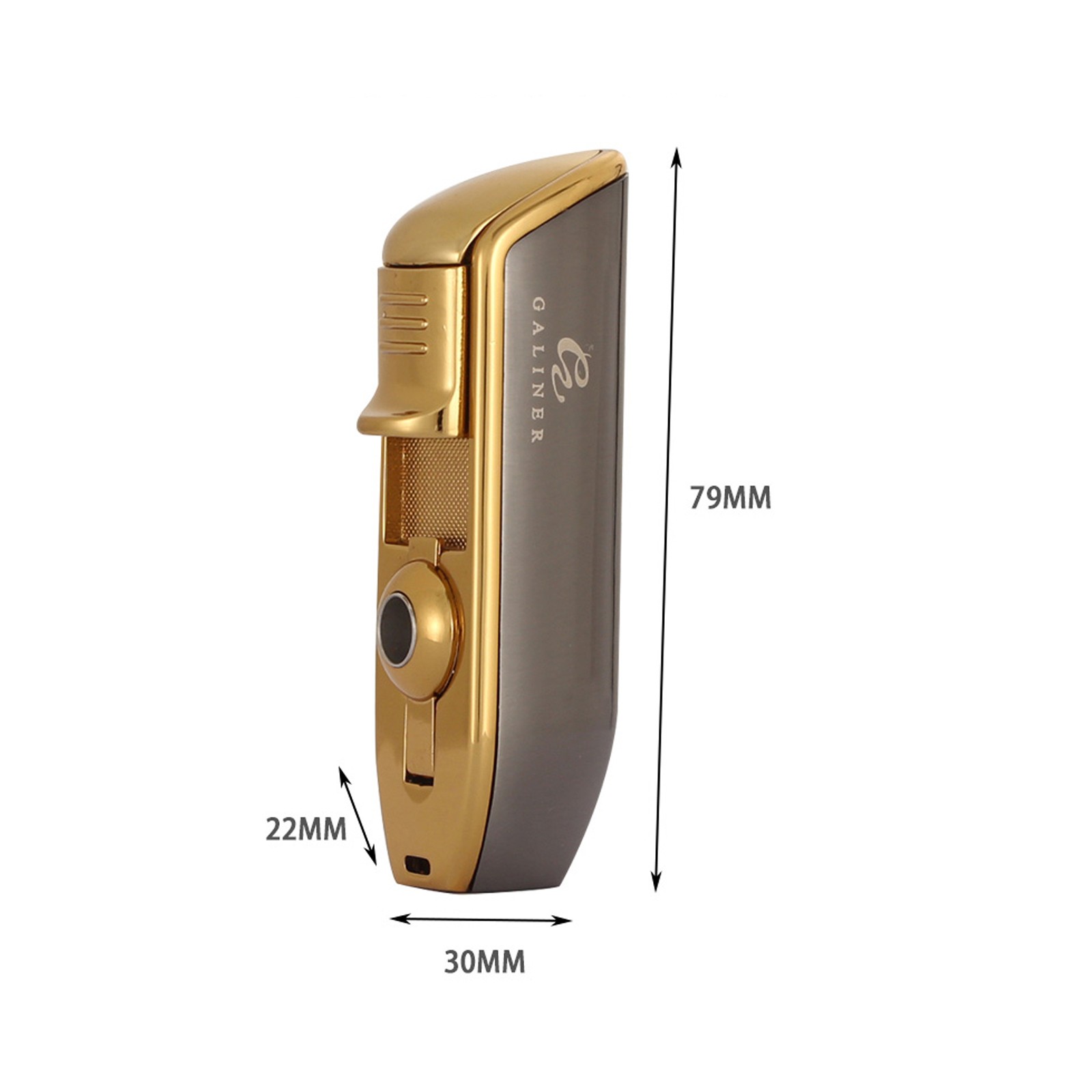 Galiner Cigar Lighter Cigarette Triple Jet Flame Refillable Butane Torch Punch