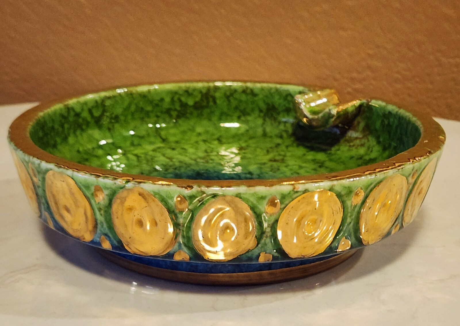Ashtray Italian MCM Style 8 in Round Bitossi Bagni Style