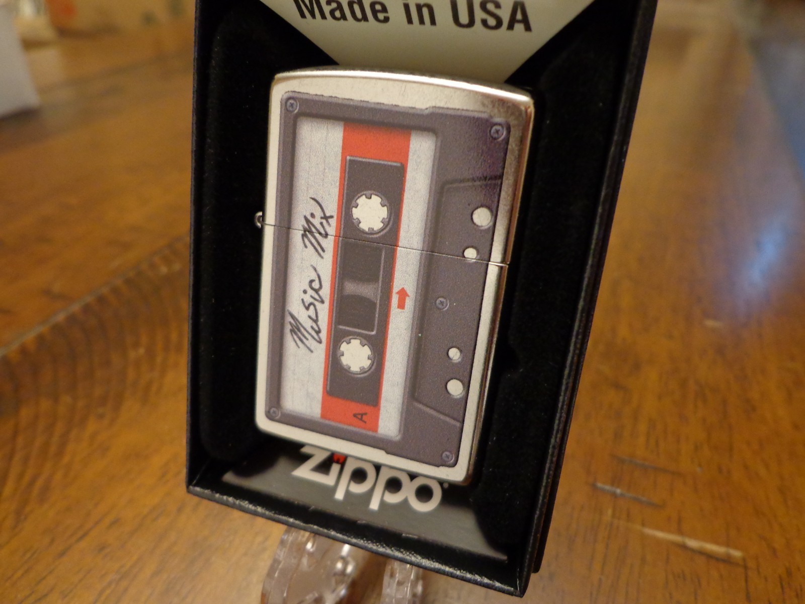 CASSETTE TAPE MUSIC MIX TAPE OLD SCHOOL ZIPPO LIGHTER MINT IN BOX RETRO