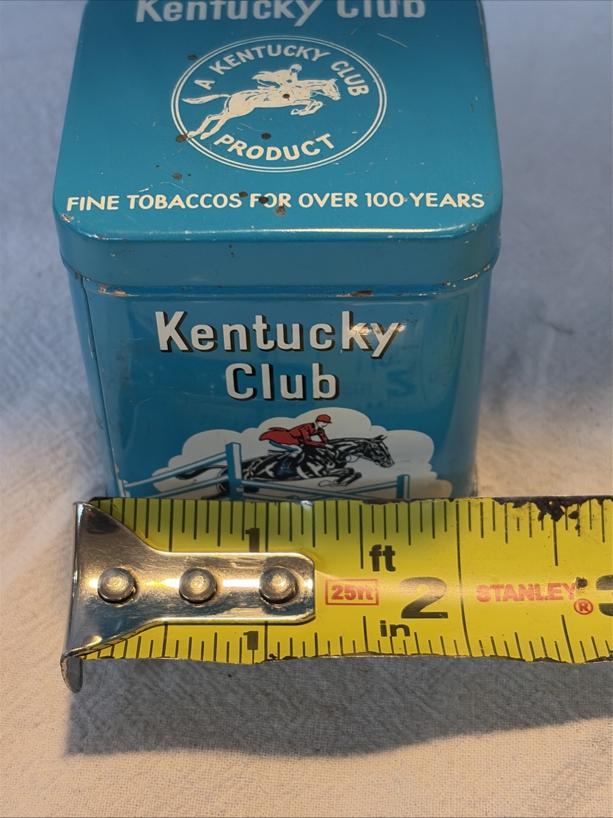Vintage Kentucky Club Tobacco Mild 1 oz Empty Tin Horses / Derby