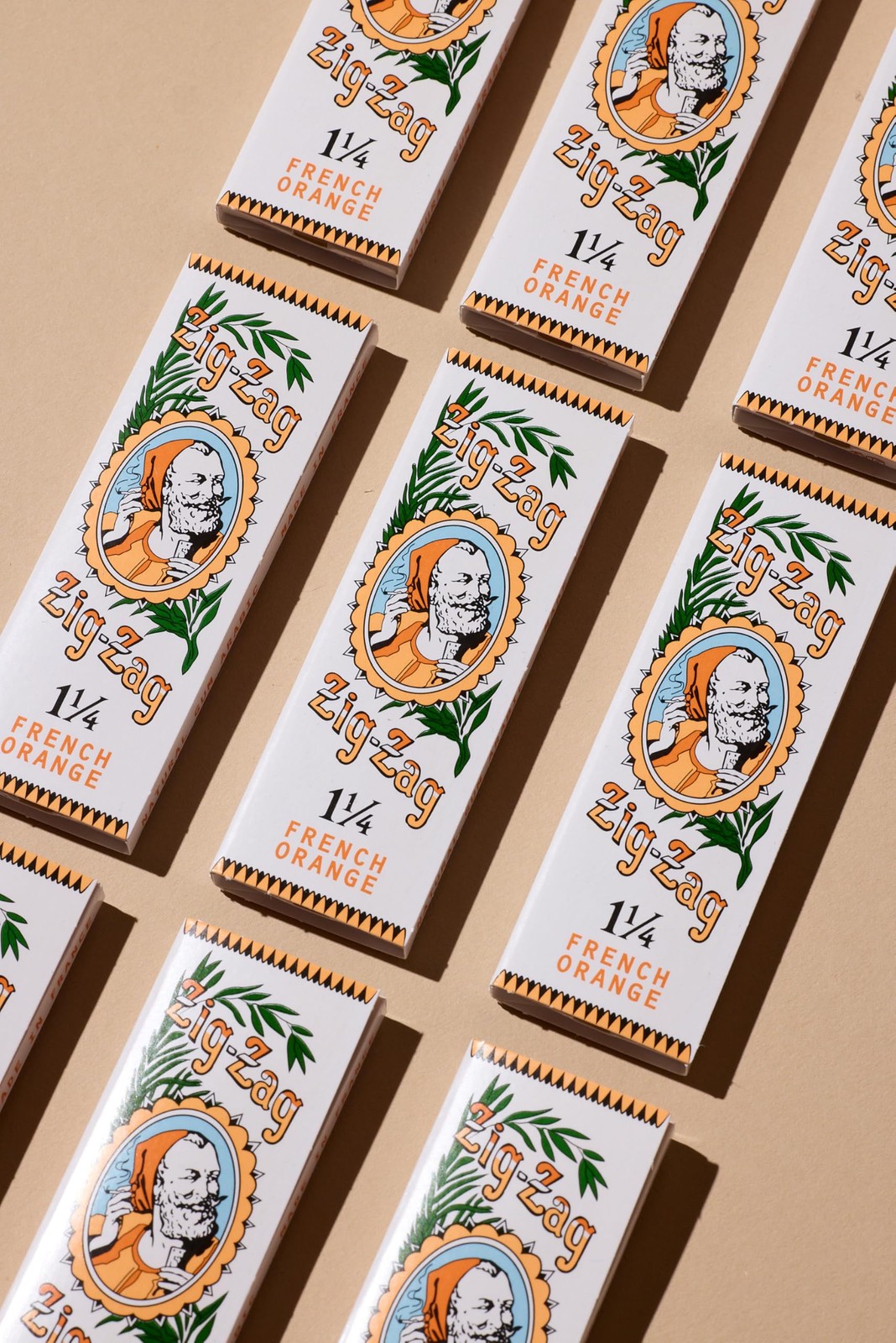 Vintage French Orange Rolling Papers Slow Burning 1 1/4 Size 5 Pack for Smoking