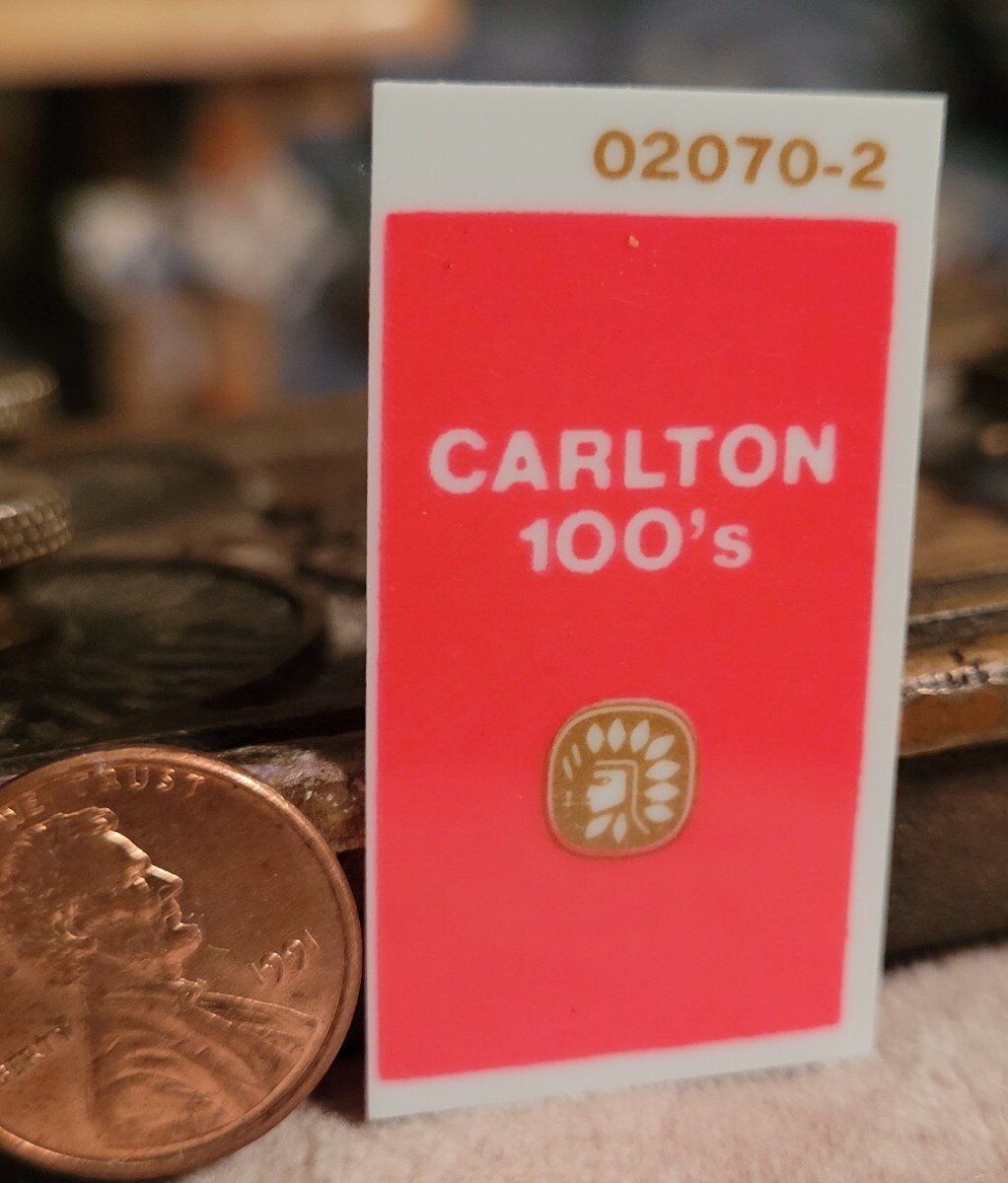 Vintage CARLTON 100s Cigarette Advertising Small Decal From 1980s