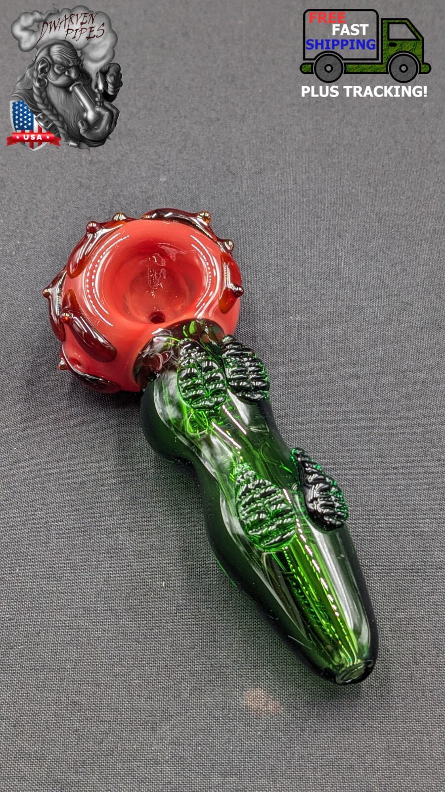 4.5″ Tobacco Smoking Pipe Bowl Glass Hand Pipe Red Flower