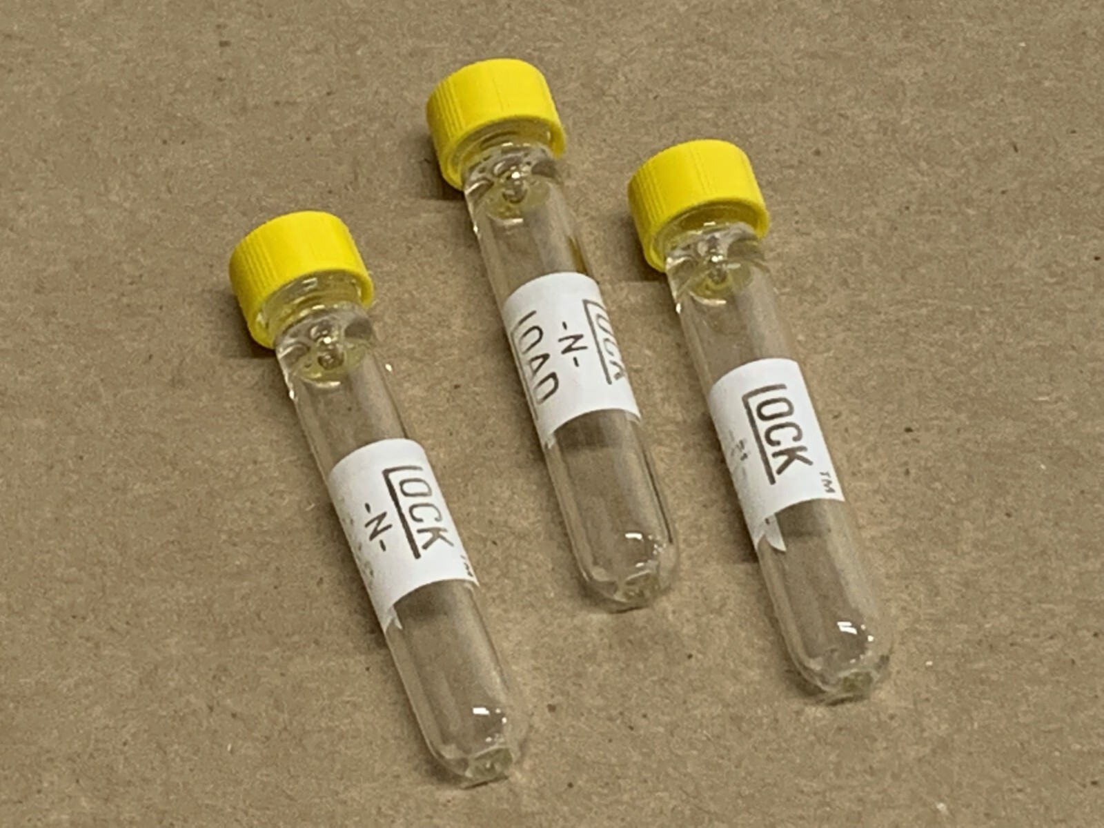 3 x ‘Lock N Load’ “YELLOW Tops” Glass Chillum Pipes w/Cap 9mm x 3″