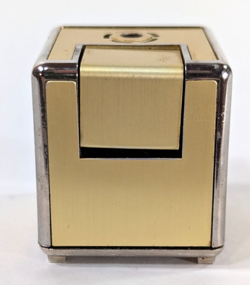 Vintage Hadson Boxlite Lighter Cube Box 2″x1.5″ Gold Japan Untested