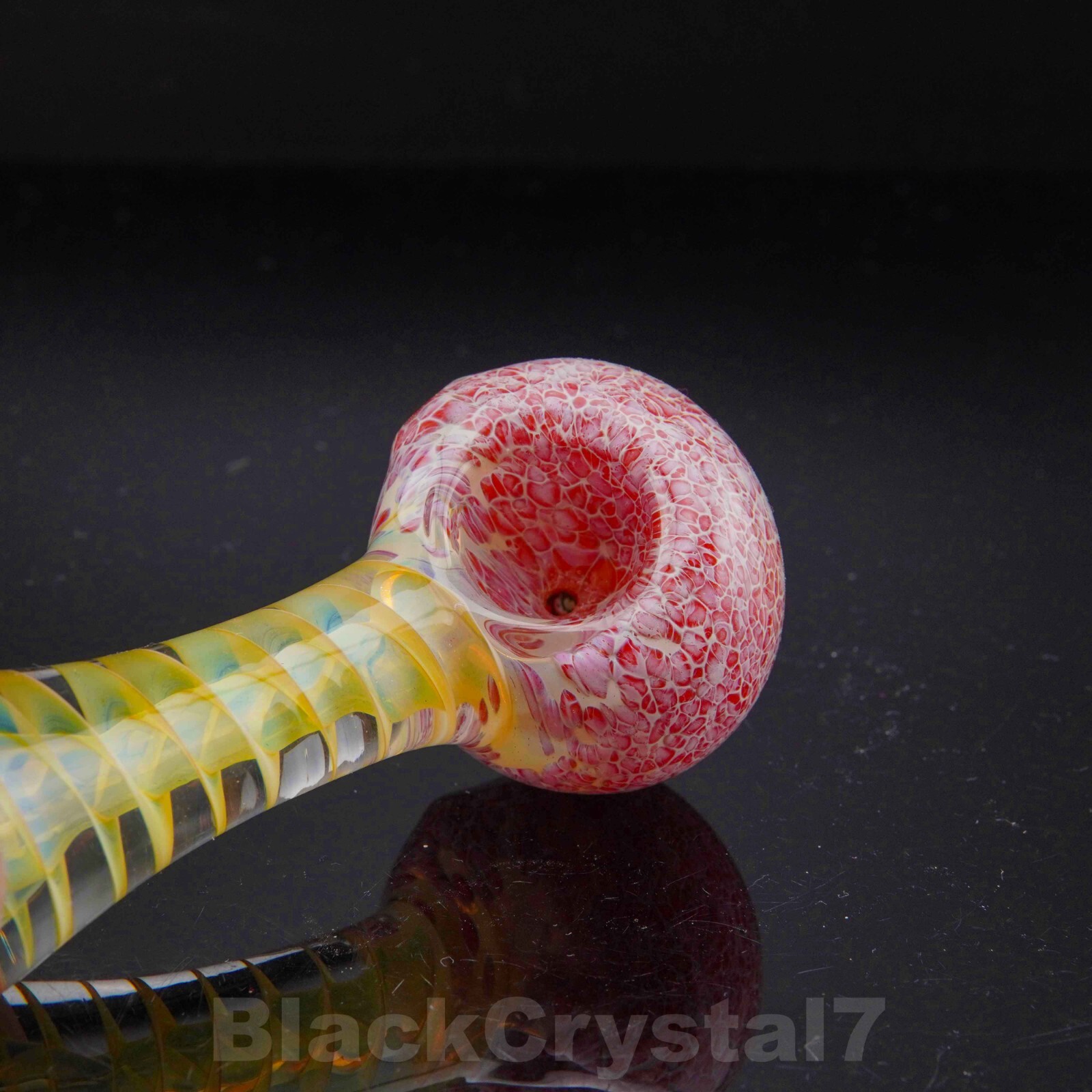 4.5″ Handmade Fumed Lava Red Infinity Spiral Tobacco Smoking Bowl Glass Pipes
