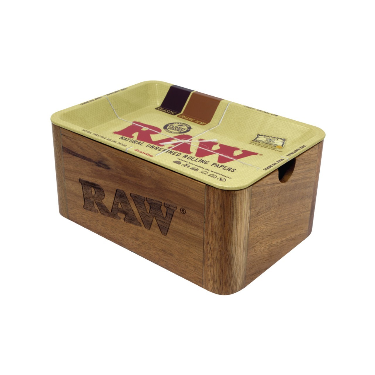 RAW wood CACHE storage box – Magnets Hold Tray on (box + tray)