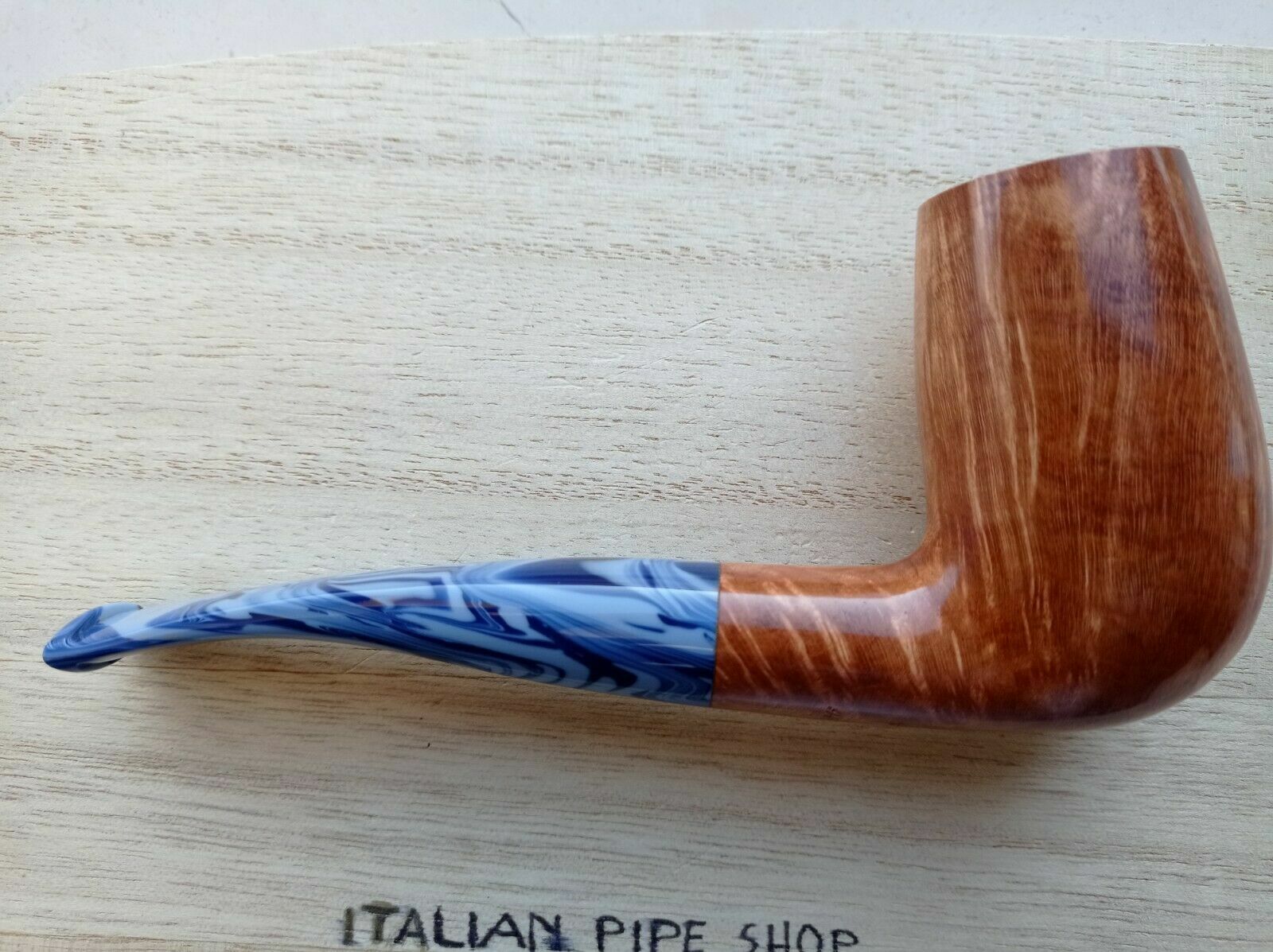 pipe Moretti bent Chimney handmade briar pipe stem no filter blue 19 oz.1,9 new