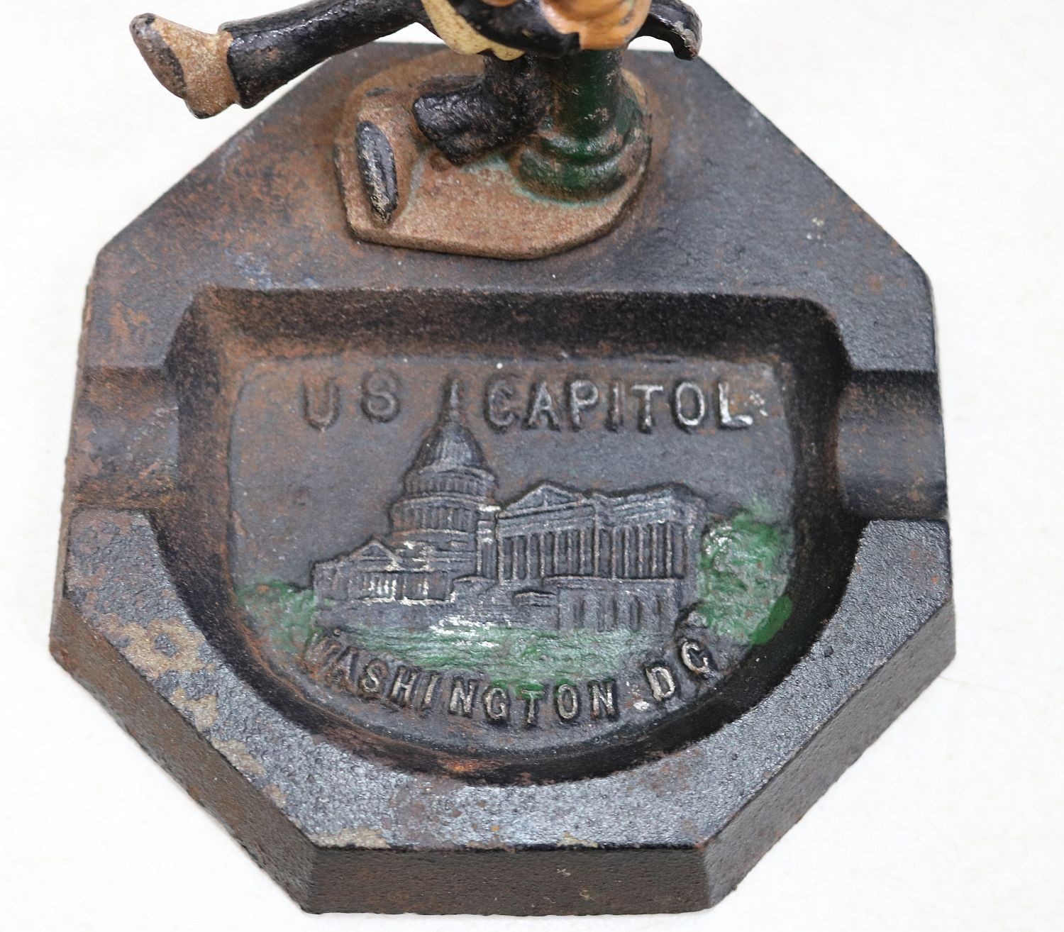 VTG John Wright Cast Iron Ashtray~Drunk On Lamp Post~Tobacco US Capitol #1328