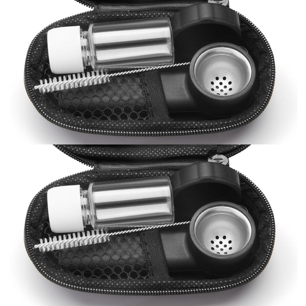 ( Pack of 2 ) 3.5″ Silicone Tobacco Smoking Pipe with Lid Storage Box Hand Pipes