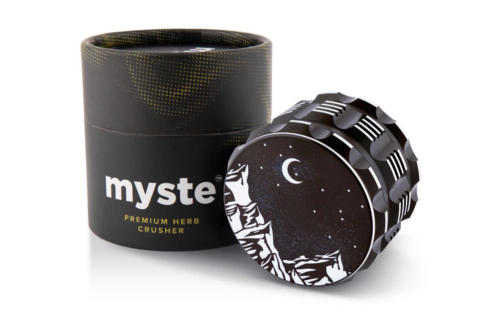 MYSTE Herb Grinder 2.5” Large, Upgraded Sharpest Teeth Large, Black Big Crusher