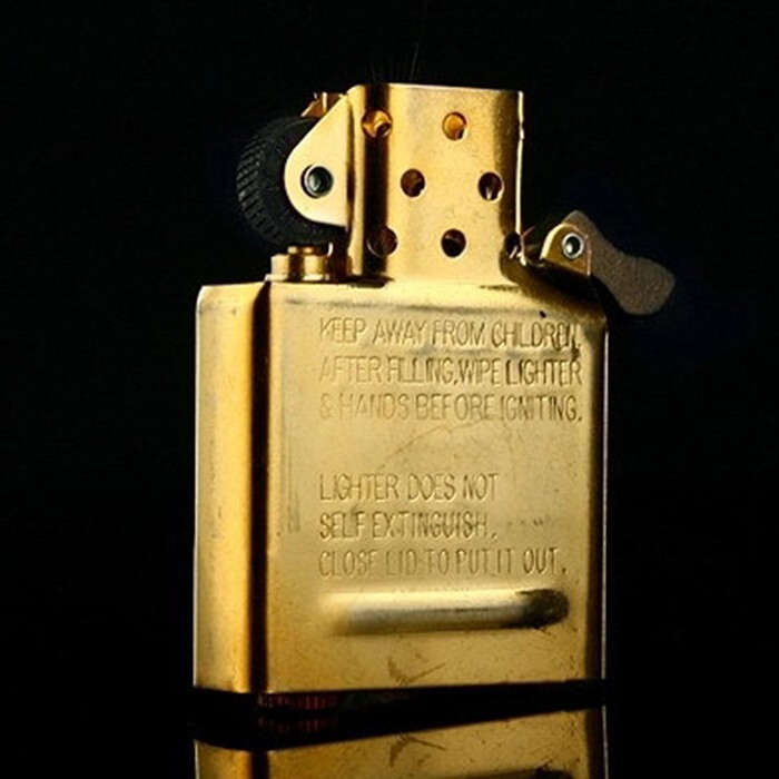 Zippo replacement fluid lighter insert plus fuel saving gasket naver uesd/ Gold
