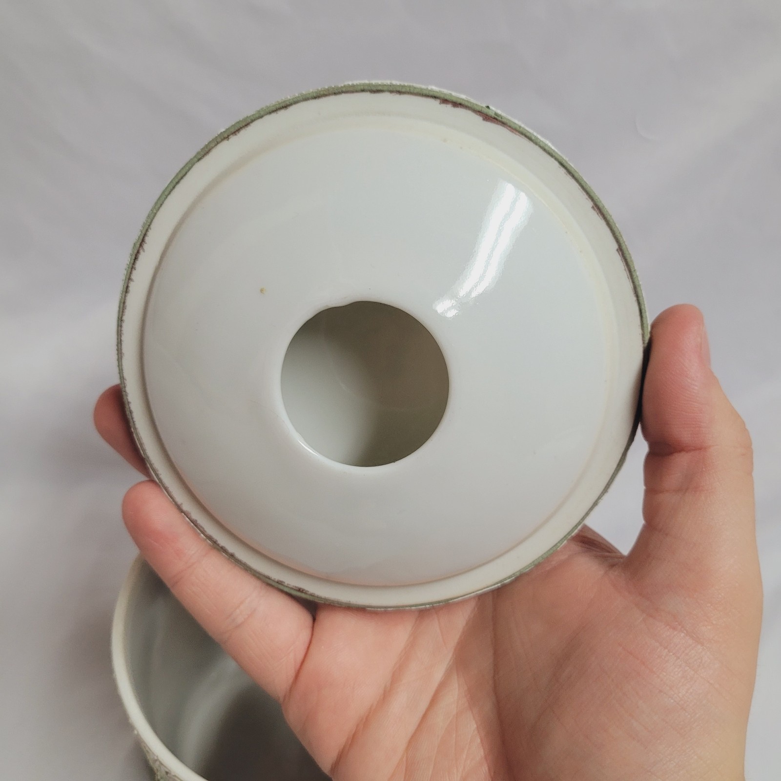 Beautiful Antique Porcelain Nippon Japan Moriage Squirrel Humidor Tobacco Jar