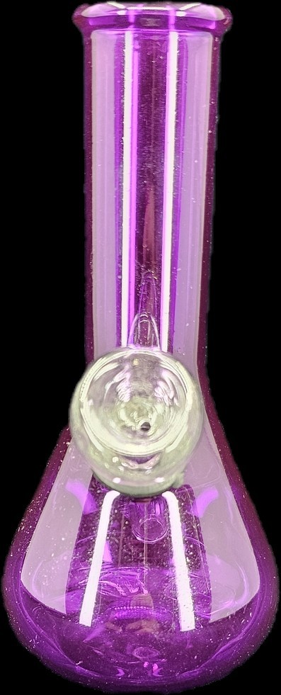 5″ PURPLE GLASS Tobacco Mini Hookah Water Pipe Bong WITH SCREENS