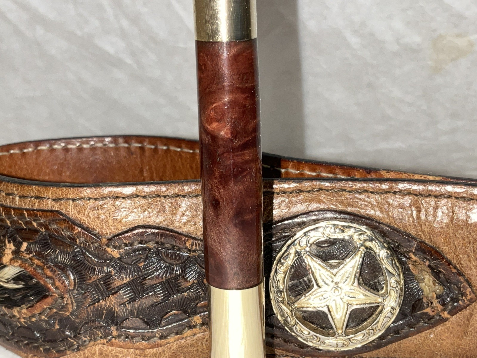 Tobacco Pipe Tamper And Pick Tool,, Bayur Burl From Southeast Asia And Brass!!!